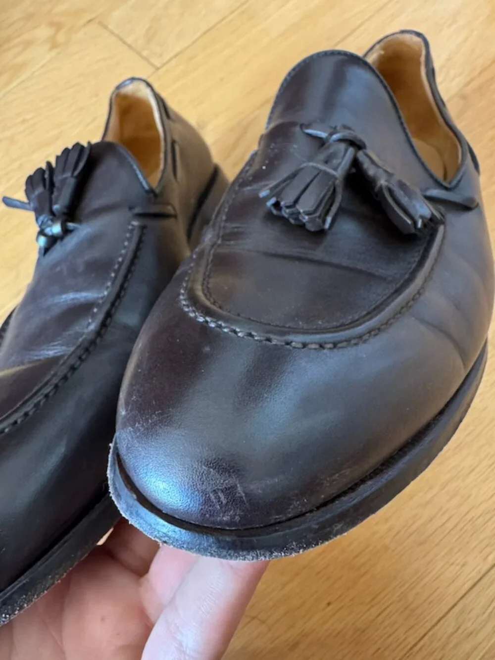 Suitsupply BROWN Leather Tassel Loafers in Size 43